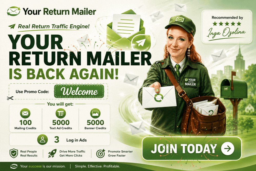 Your Return Mailer - Join Today